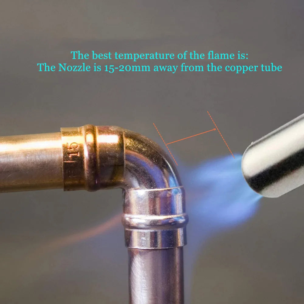 Soplete de Soldadura con Gas Mapp con Manguera de 1.5m, Encendido Piezoeléctrico, Conexión CGA600 - Ideal para Soldadura Fuerte, BBQ, HVAC, Fontanería y Calefacción.