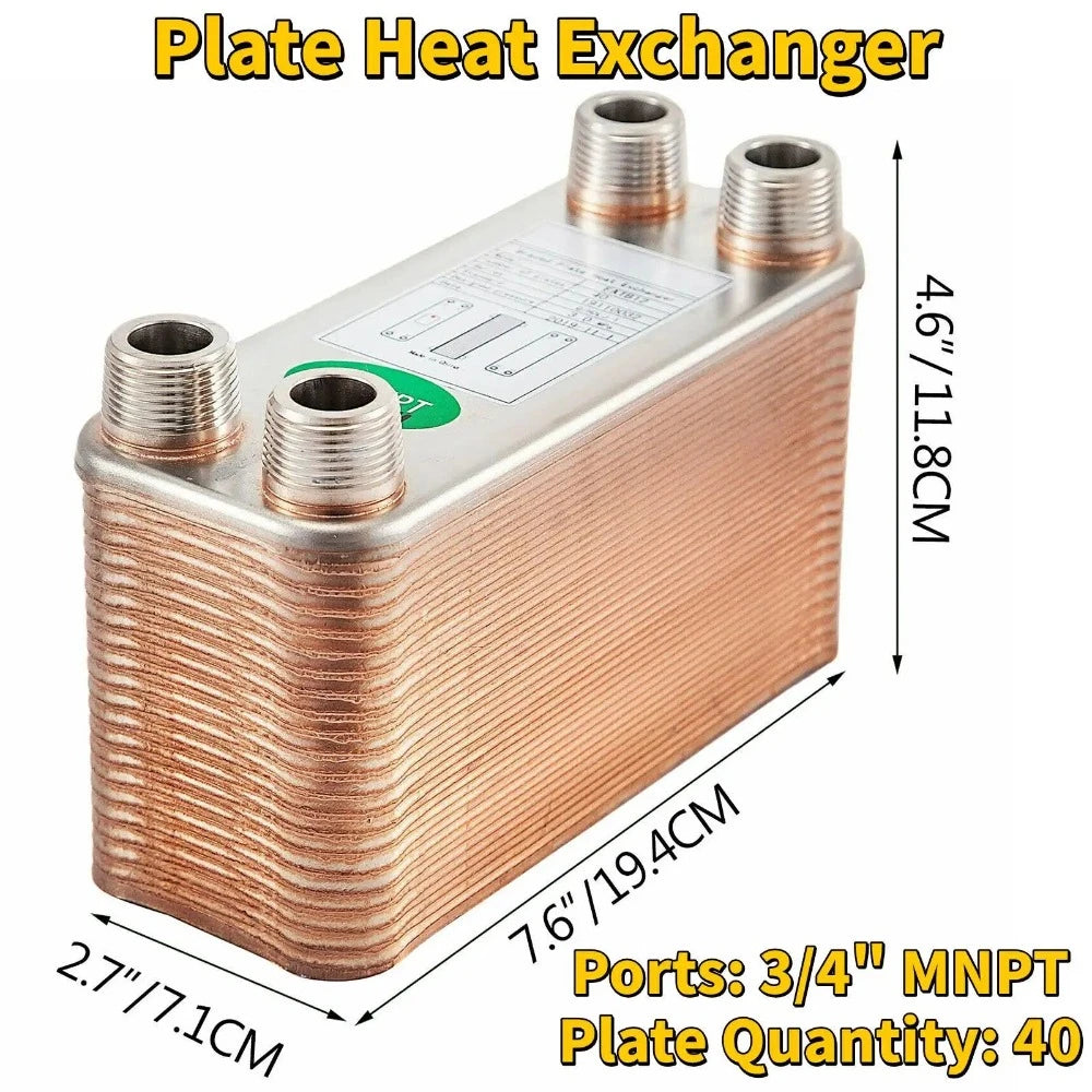 30 40 60 platten Wärmetauscher Würze Kühler Edelstahl Homebrew Brauen Bier Kühler Gegenstromkühler Wasser Heizung