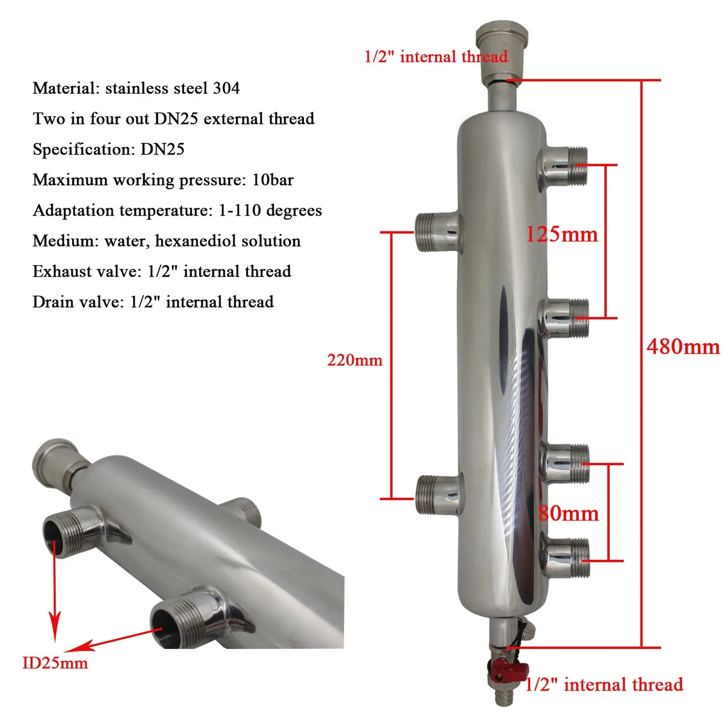 1 Inch Hydraulic Separator Buffer Tank: Underfloor Heating Control for UFH Manifold Systems