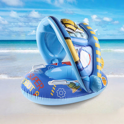 Sedile gonfiabile per nuoto infantile con parasole