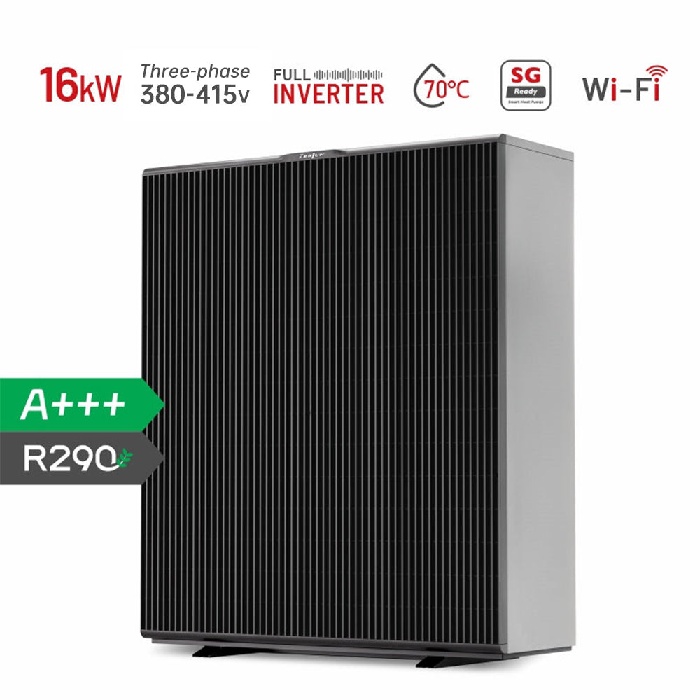 Zealux Inverboost Plus R290 Monoblock Air Source Heat Pump, 7kW–16kW, Single & Dual Fan, Multifunctional Heating Cooling DHW