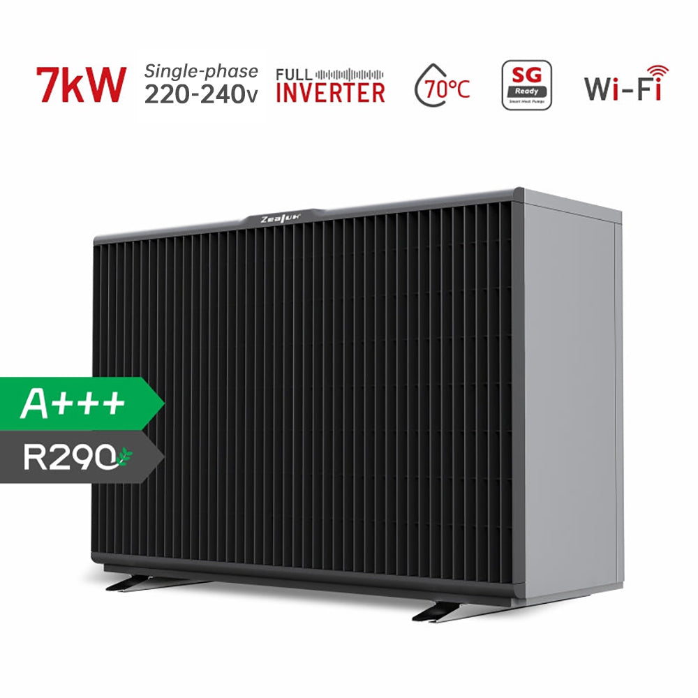 Zealux Inverboost Plus R290 Monoblock Air Source Heat Pump, 7kW–16kW, Single & Dual Fan, Multifunctional Heating Cooling DHW