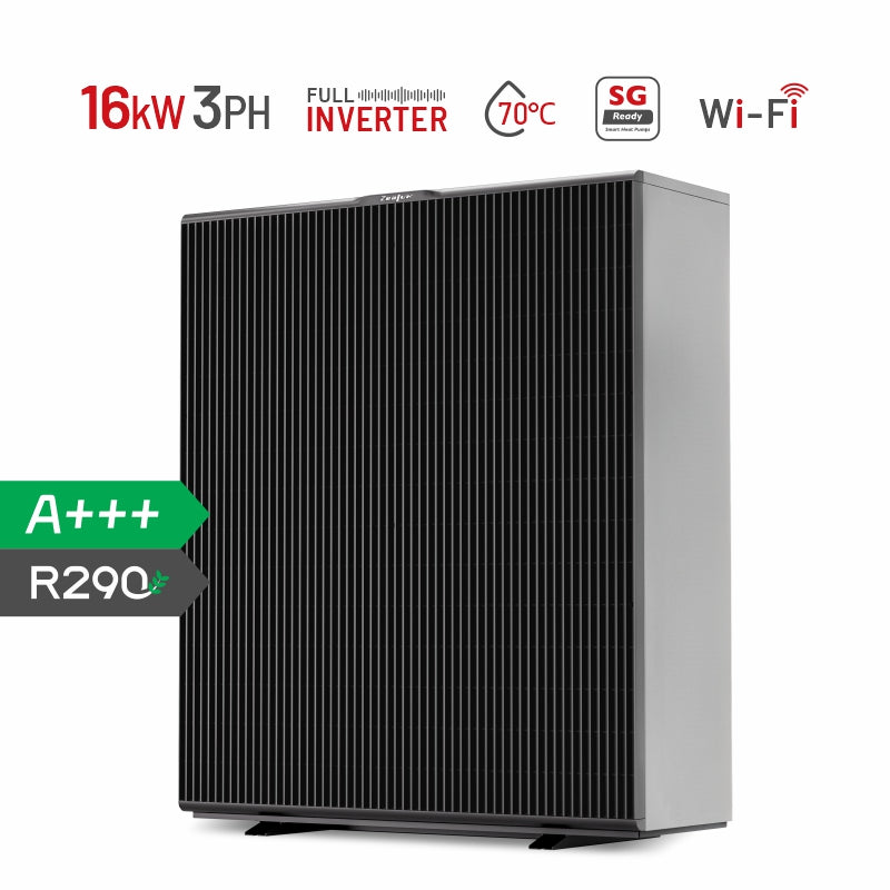Bomba de Calor de Fuente de Aire Monobloque Zealux Inverboost Plus R290 16kW 3T - Ventiladores Dobles - Bomba de Calor Multifuncional Inverboost ASHP para Agua Caliente