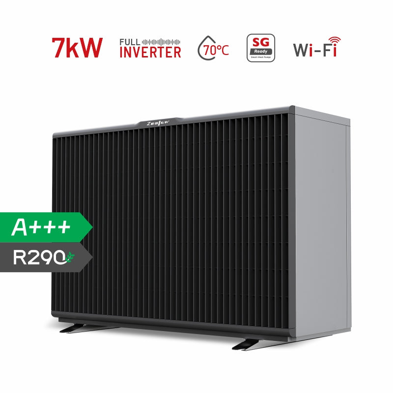 Zealux Inverboost Plus R290 7kW Air Source Heat Pump Monoblock - Inverboost Multifunctional ASHP hot water