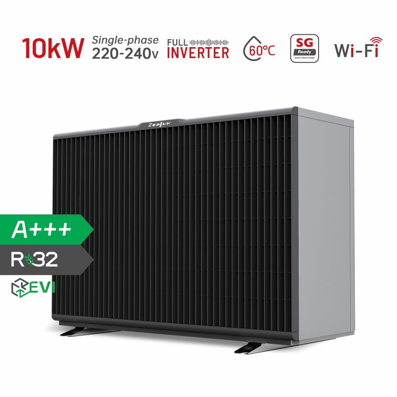 Zealux Inverboost Plus EVI 10–19kW Monoblock Air-to-Water Heat Pump, Single & Dual Fan, Multifunctional Heating Cooling DHW