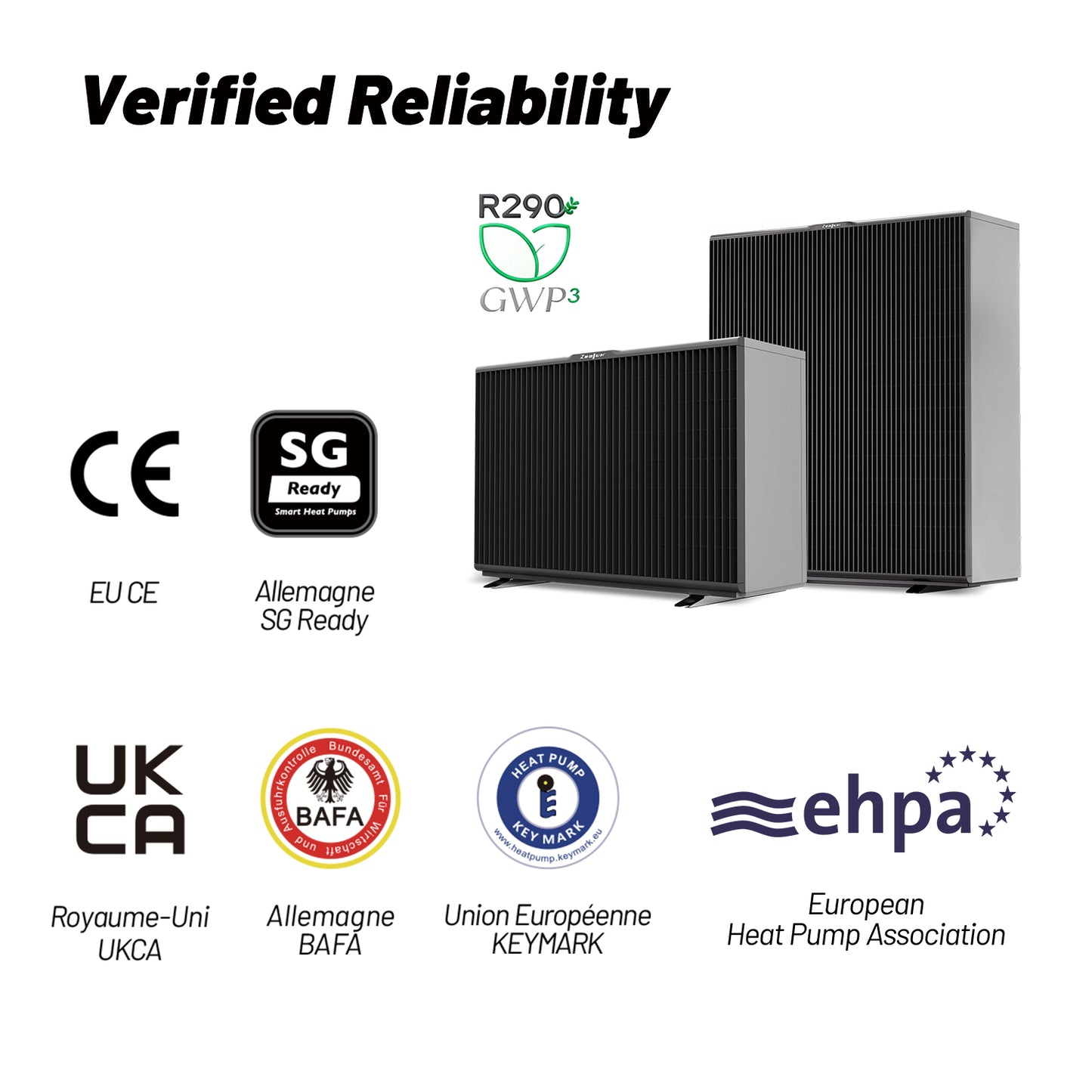 Zealux Inverboost Plus R290 Monoblock Air Source Heat Pump, 7kW–16kW, Single & Dual Fan, Multifunctional Heating Cooling DHW