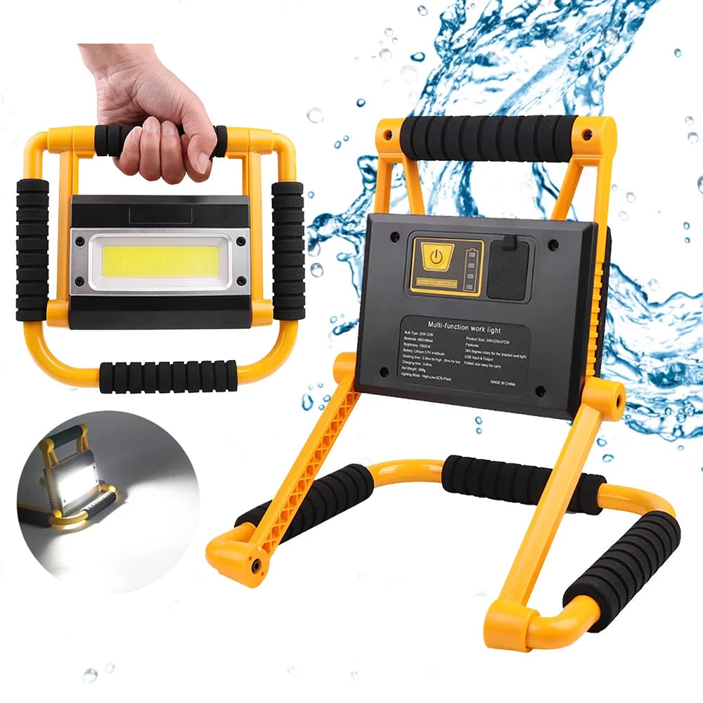 300W COB-Arbeitsleuchte: Wiederaufladbarer wasserdichter Strahler für den industriellen und privaten Gebrauch