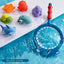 Baby Bath Fishing Toy Set with Floating Fish and Frog Net for Ages 0-6 Years