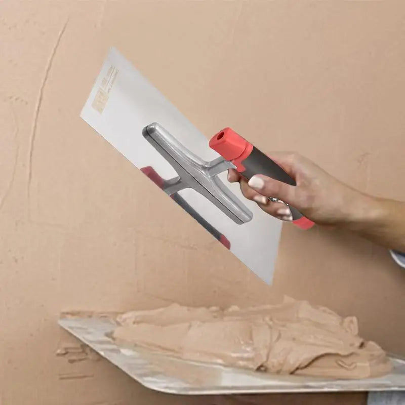 Truelle pour cloisons sèches en acier inoxydable avec prise confortable pour la finition du béton