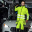 Fluorescent Yellow Safety Work Suit: Hi-Vis Reflective Stripes Uniform with Multi-Pocket