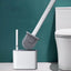Toilettenbürste aus Silikon, Reinigungsbürste, flacher Kopf, flexibel, zur Wandmontage, Toilettenschüssel-Reiniger, Bürstenhalter-Set für WC, Badezimmer