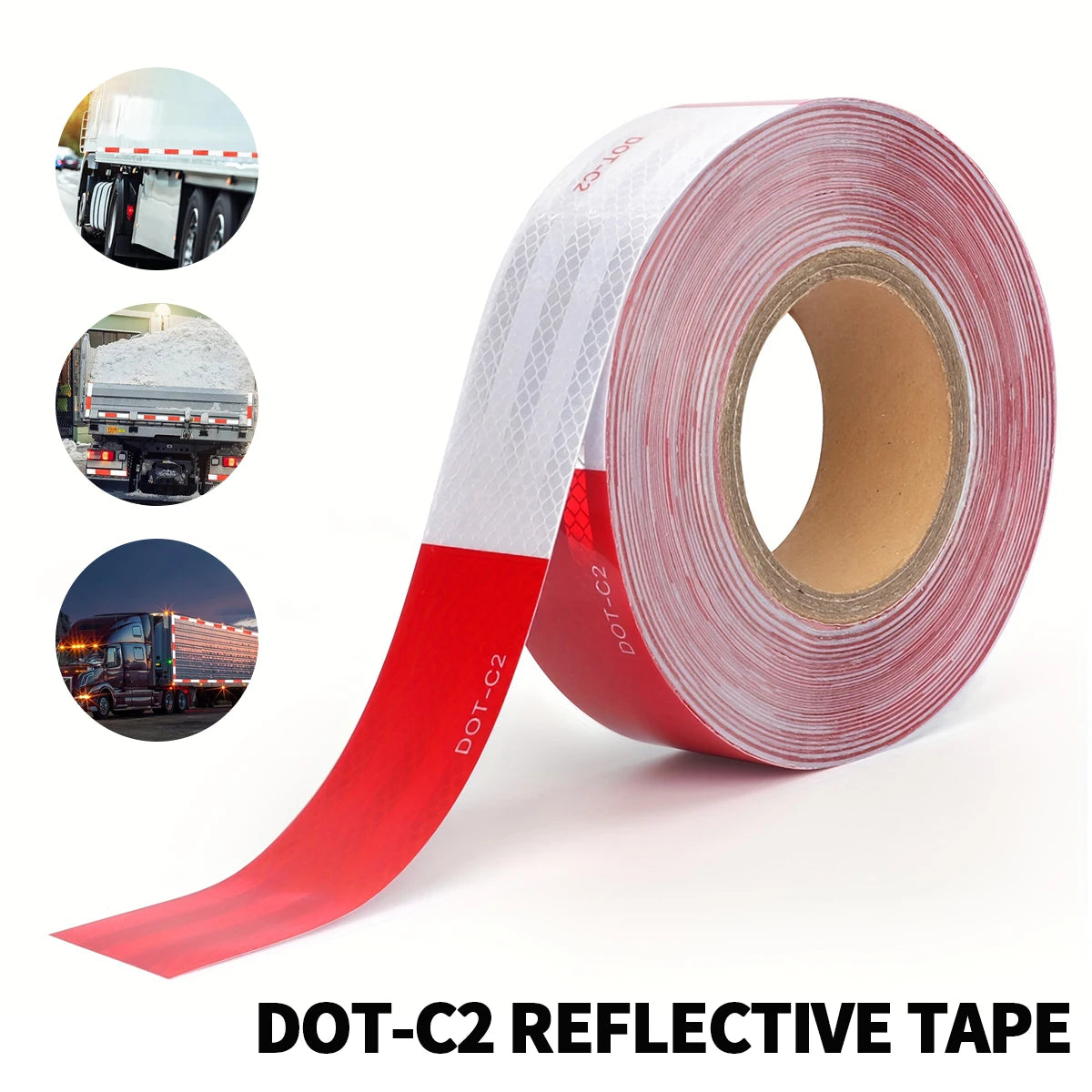 DOT-C2 Nastro Riflettente di Sicurezza per Camion Rosso Bianco Nastro Riflettente di Avvertimento di Sicurezza Adesivo Impermeabile per Veicoli