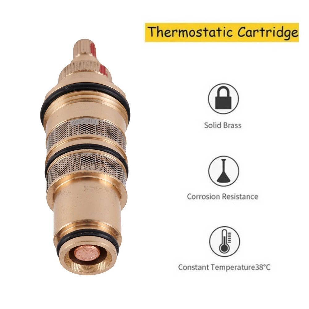 Brass Replacement Thermostatic Cartridge Shower Mixer Valve Bar Repair Kit Bathroom Water Temperature Control Faucet Cartridges