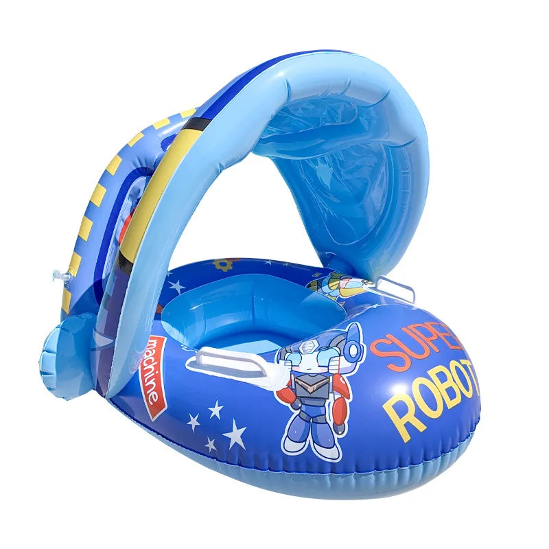 Infant Inflatable Swimming Float Seat with Sunshade