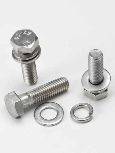 M4 M5 M6 M8 M10 M12 304 Stainless Steel Chamfered Outer Hexagonal Screw Three Combination Screw With Gasket Bolt