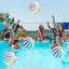 Colorful Striped Transparent Inflatable Beach Ball for Beach, Pool, and Party Games (Ages 14+）