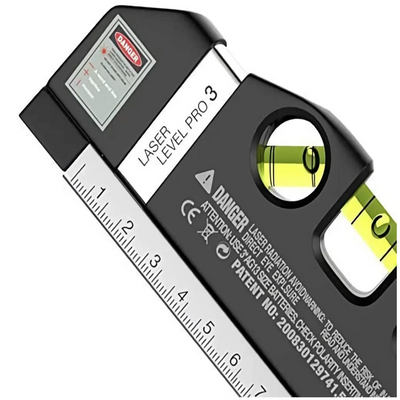 Multipurpose Line Laser Leveler Tool with Measure Tape and Rulers