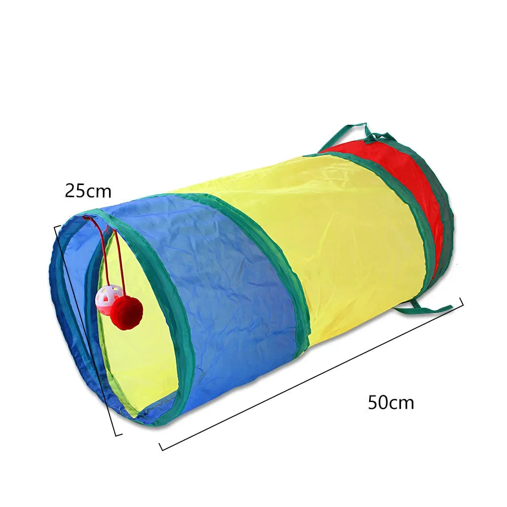 Tunnel en plastique non électrique pour chats d'intérieur - Tube de jeu pliable avec judas