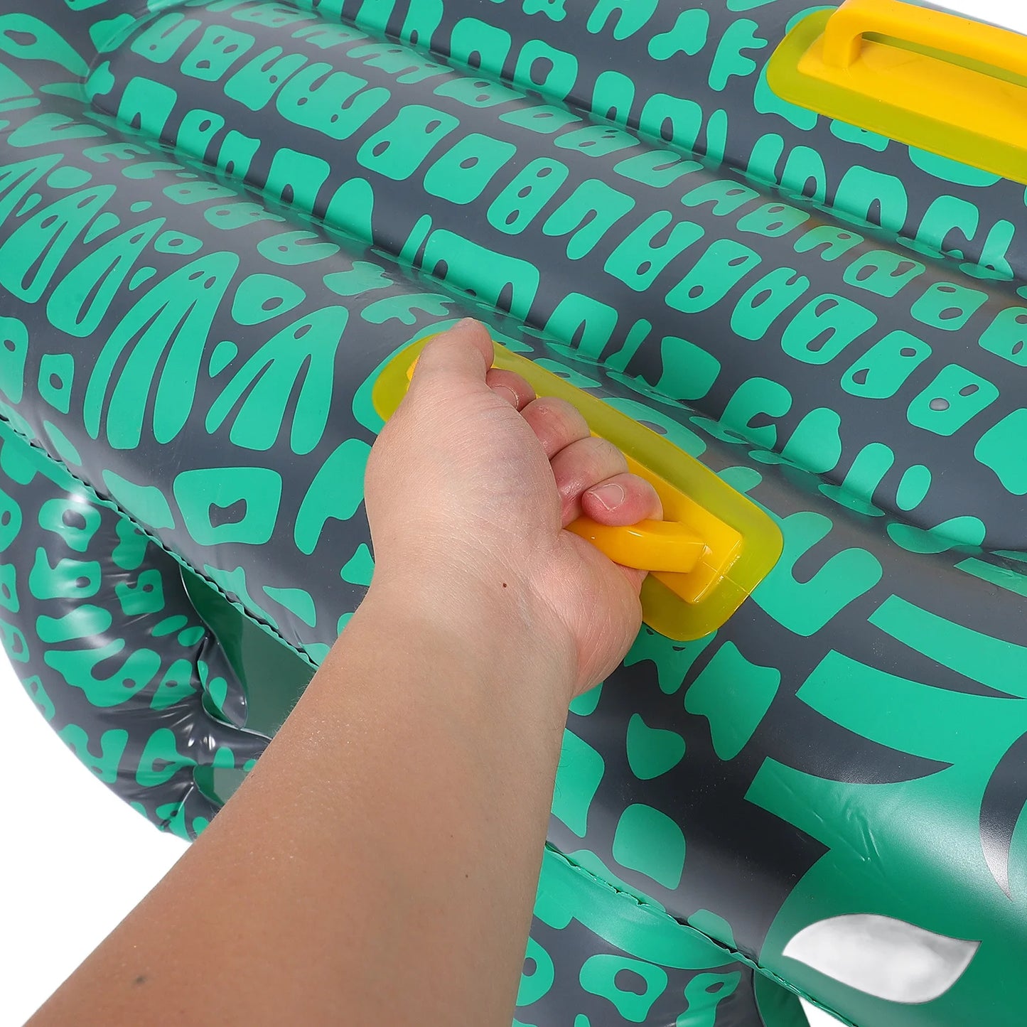 Aufblasbares Alligator-Pool-Float-Surfbrett für Kinder, PVC-Schwimm-Matte, auslaufsicheres, tragbares Strand-Wasserbrett mit Schnellventil