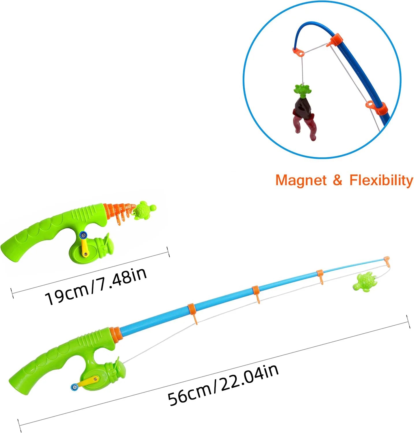 Magnetic Fishing Game Set with Inflatable Pool for Kids