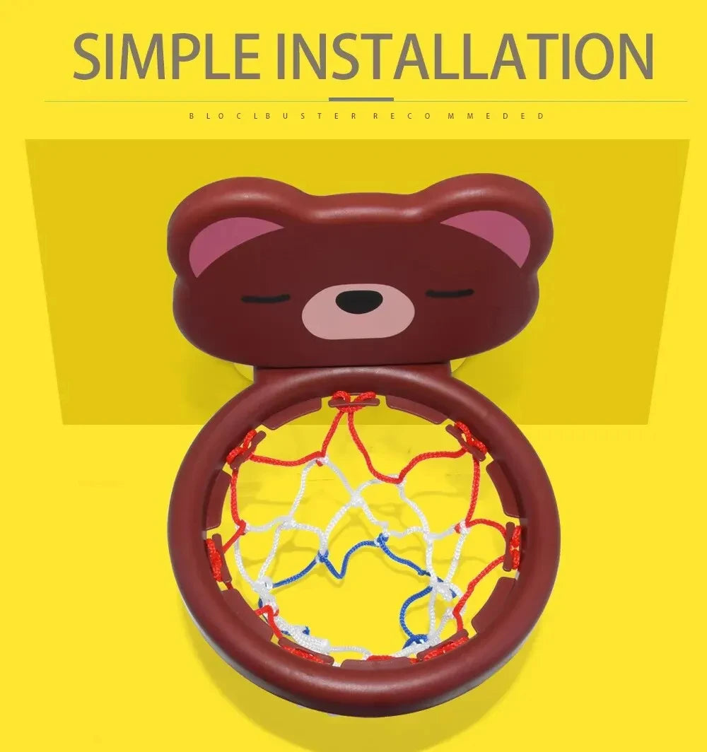 Bear Design Suction Cup Basketball Bath Toy Set