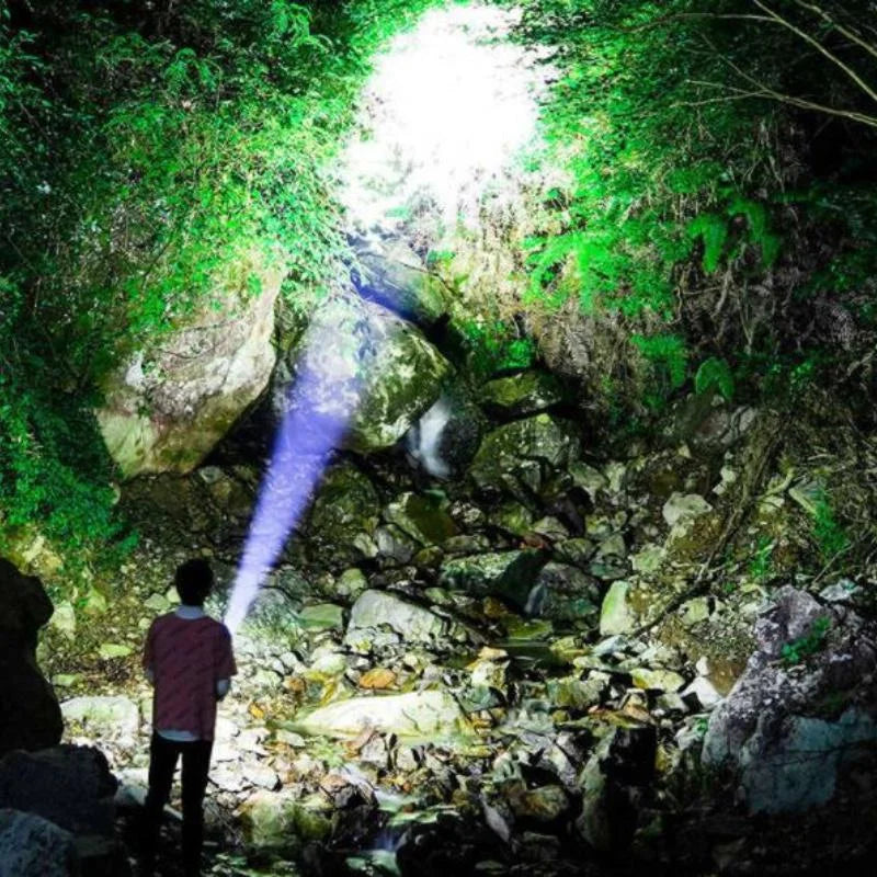 Ładowalny przez USB reflektor LED: Wodoodporna super jasna latarka z 4 trybami