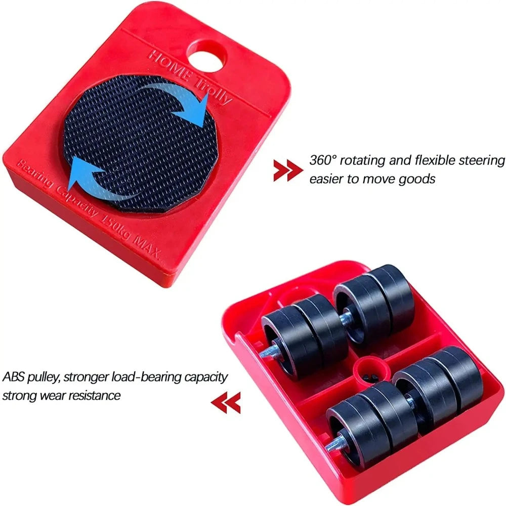 5 Teile/satz Möbel Mover Werkzeug Set Schwere Stoffe Moving Roller Mit Bar Möbel Mover Lifter Mit Rad Professionelle Moving Werkzeug 