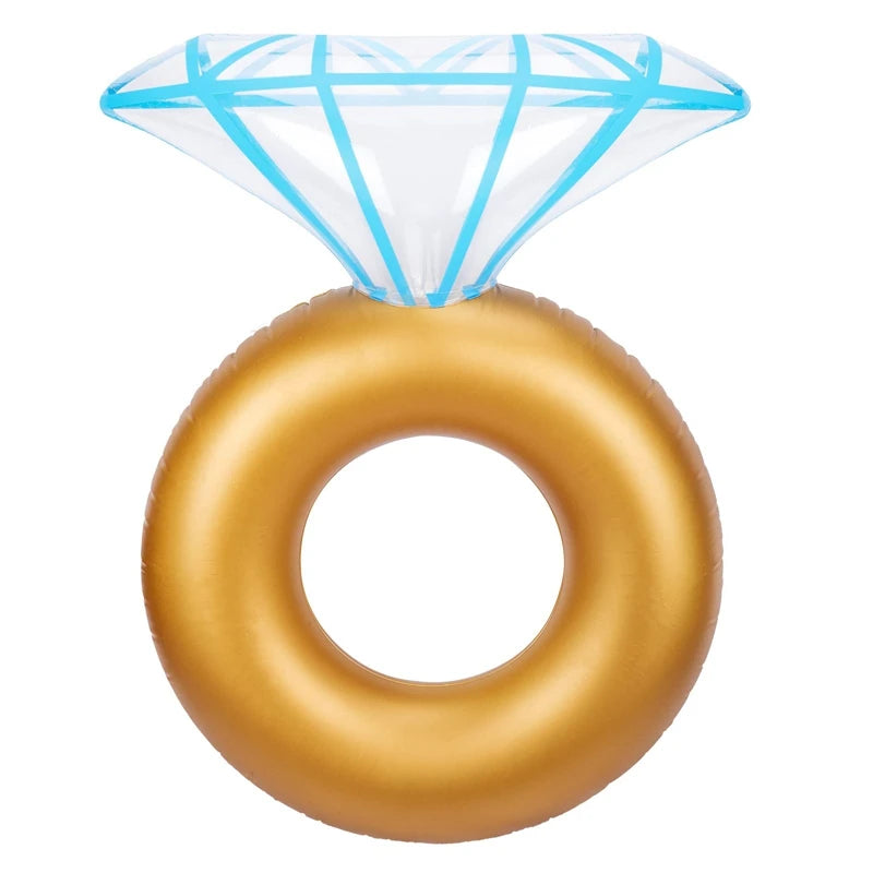 Aufblasbarer Diamantring-Pool-Float, Hochzeits-Junggesellinnenabschied-Schwimmring, Strand-Wassersitz-Spielzeug für Erwachsene