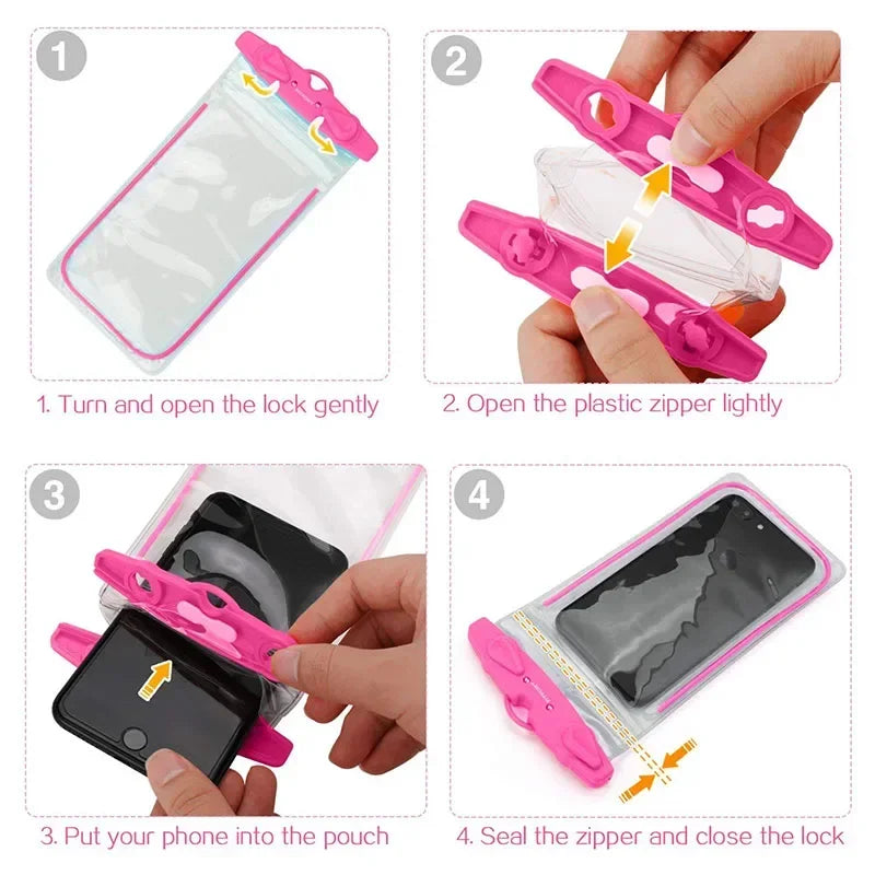 Funda Impermeable para Teléfono para Natación y Deportes Acuáticos (Hasta 6 Pulgadas)