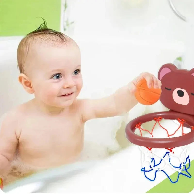 Bear Design Suction Cup Basketball Bath Toy Set