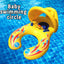 Siège d’eau pour piscine à thème sportif jaune pour enfants avec volant et coussin.