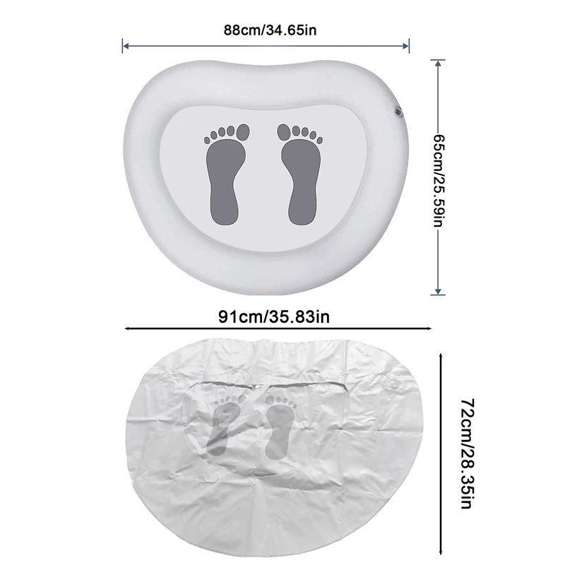 Inflatable Pool Foot Bath Basin - Durable PVC Foot Soak for Swimming Pools, Camping, and Outdoor Use (88*65cm)