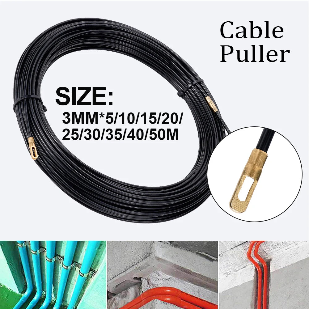 Nylon Cable Puller Guide 3mm Wire Threader for Electricians 5M-40M Spr ...