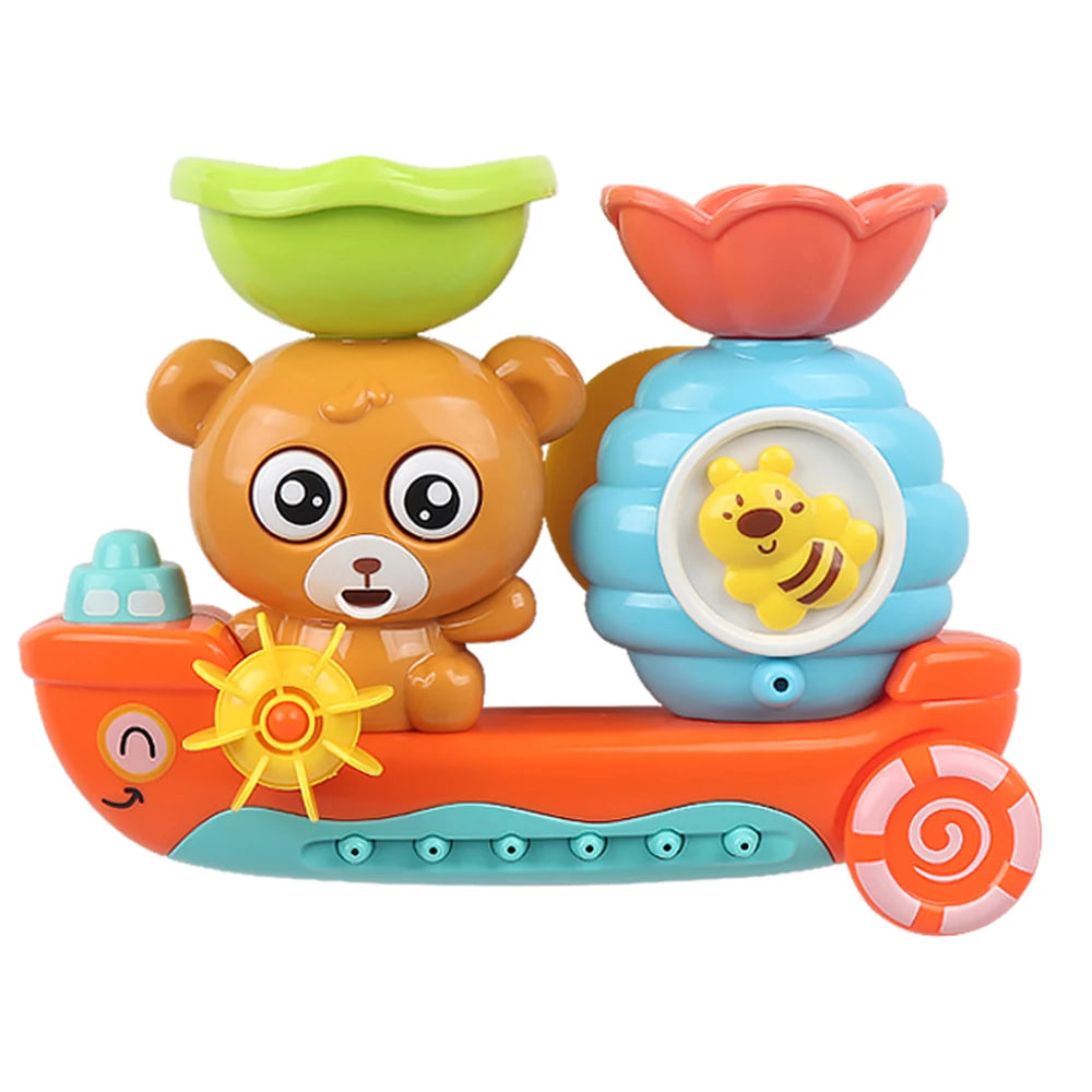 Jouet de bain cascade ours avec ventouses pour tout-petits (0 à 6 ans)