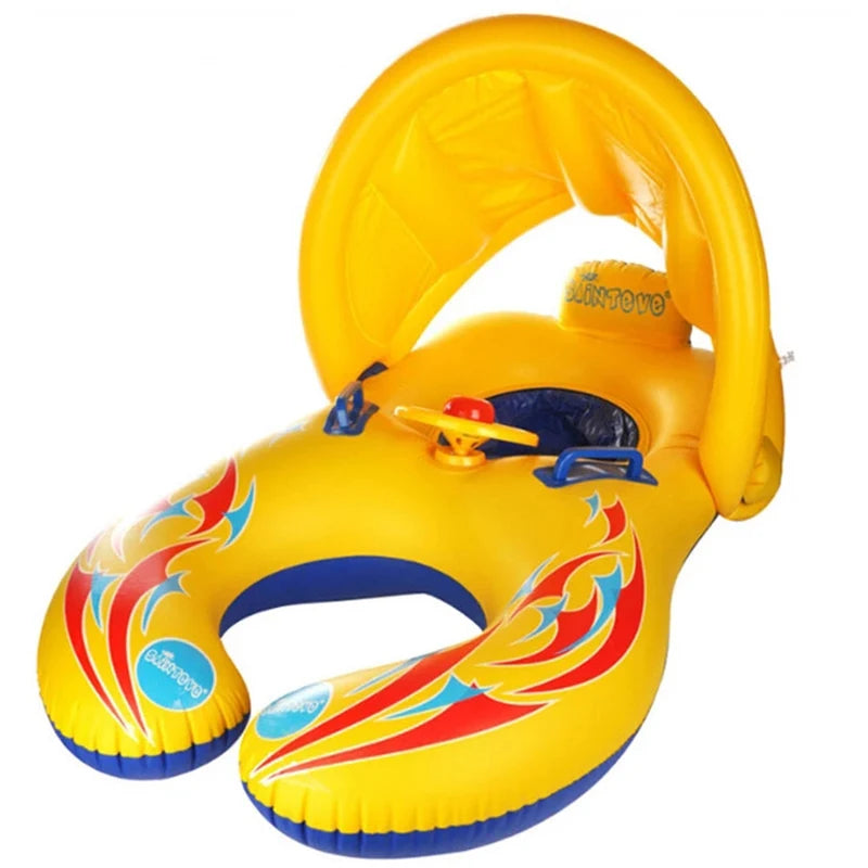 Infant Inflatable Swimming Float Seat with Sunshade