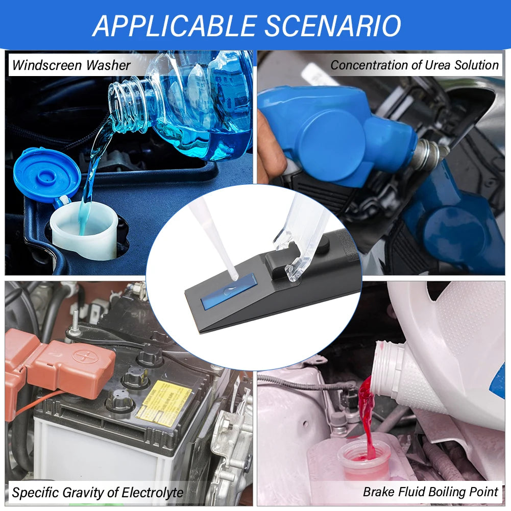 5 in 1 Freezing Point Refractometer ATC Car Battery Fluid Antifreeze Tester Urea Propylene Glycol Ethylene Detergent Measuring