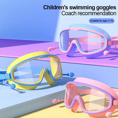 Swim Goggles for Kids Toddler 3-15 Anti Fog No Leak Clear Wide Vision