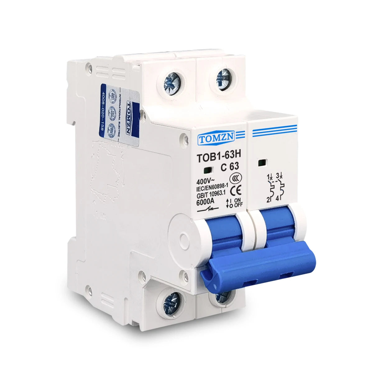 MCB Curva C 230/400V~ 50HZ/60HZ Interruttore Automatico Mini 1P 2P 3P 4P 3A 6A 10A 16A 20A 25A 32A 40A 50A 63A