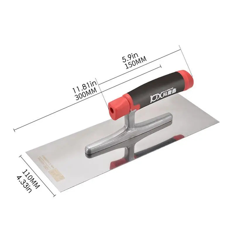 Truelle pour cloisons sèches en acier inoxydable avec prise confortable pour la finition du béton