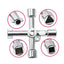 Multifunctional 4-Way Cross Key Socket Wrench for Plumbing and Utility