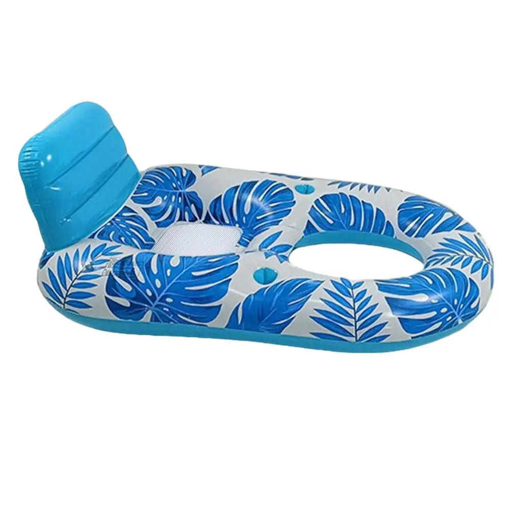 Aufblasbarer Pool-Loungesessel für Erwachsene, schwimmender Liegestuhl mit Getränkehalter, verdickter PVC-Wasserfloat für Entspannung und Sonnenbaden im Pool, am Strand oder See