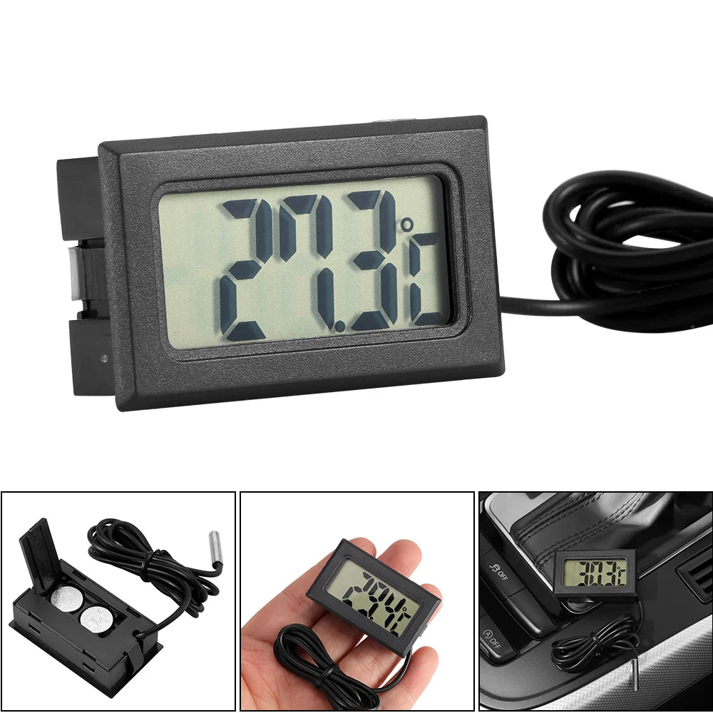 Mini thermomètre numérique LCD avec sonde étanche, de -50 °C à 110 °C, pour aquarium, voiture, bain-marie, testeur de température avec capteur intégré