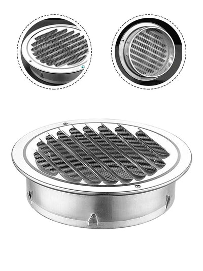 70-300mm Stainless Steel Round Exhaust Air Grille Weather Protection Ventilation Tool Exhaust Grille Cover Cap for Cooling and Heating Ventilation