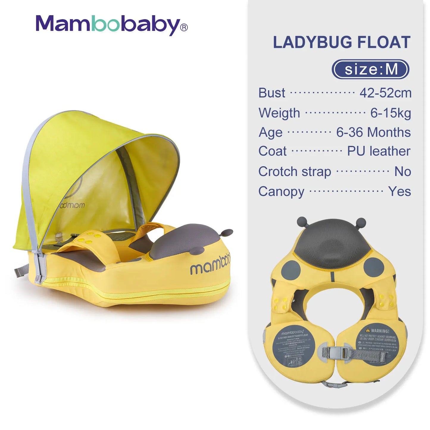 "Nicht aufblasbare Baby-Schwimmhilfen mit Sonnenschutz und Achsel-Schwimmring für Spa"