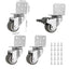 4Pcs Furniture Castors Universal Swivel Casters with Safety Brake Silent Trolley Wheels