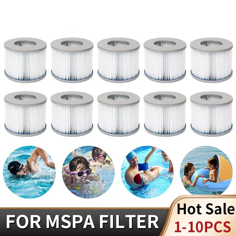 2-6 piezas Cartucho de Filtro de Agua de Bañera de Hidromasaje Inflable Reemplazo de Bomba Kit de Reemplazo de Filtro de Hidromasaje Amigable para Natación Elite