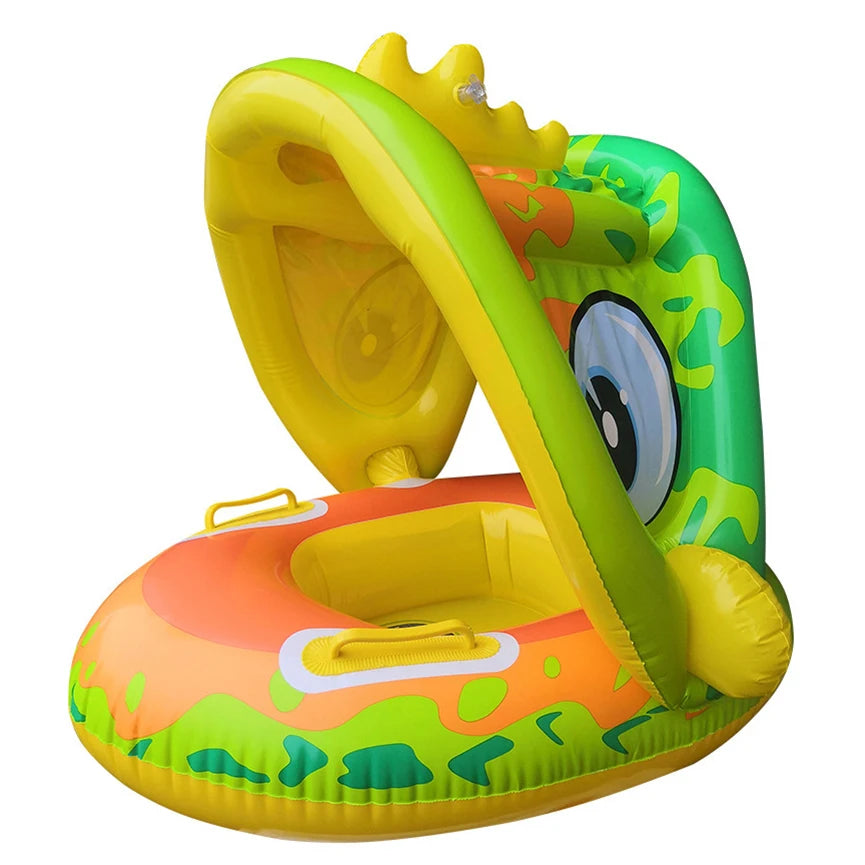 Infant Inflatable Swimming Float Seat with Sunshade