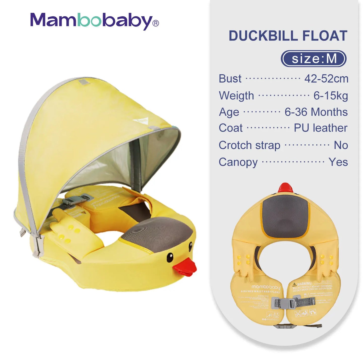 "Nicht aufblasbare Baby-Schwimmhilfen mit Sonnenschutz und Achsel-Schwimmring für Spa"
