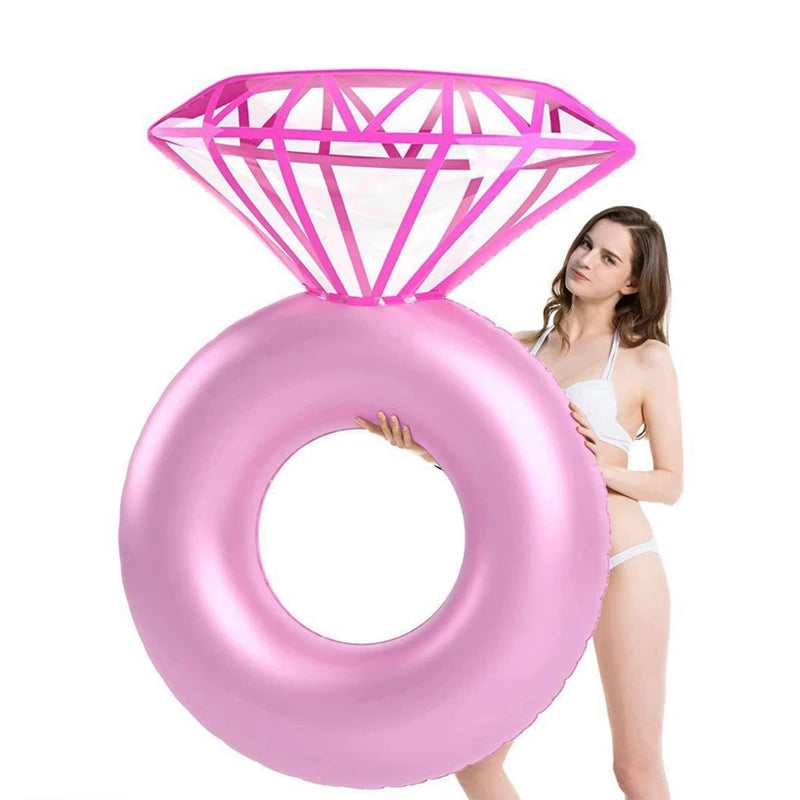 Aufblasbarer Diamantring-Pool-Float, Hochzeits-Junggesellinnenabschied-Schwimmring, Strand-Wassersitz-Spielzeug für Erwachsene