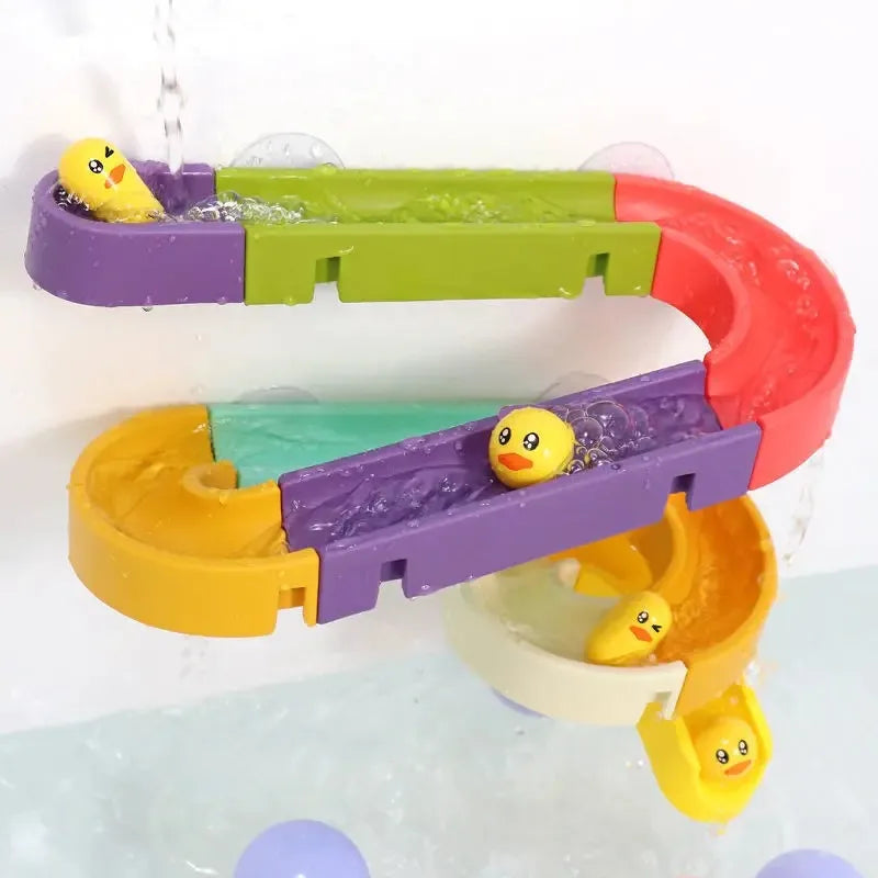 DIY Track Slide Suction Cup Bath Toy Set for Kids